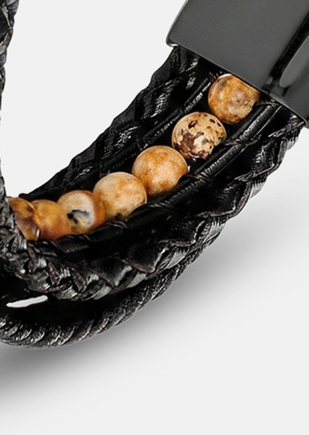 Leather Bracelet Granite Finery