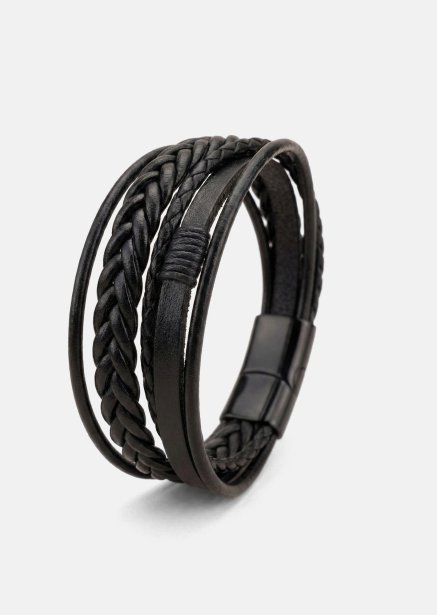 Leather Bracelet Ebon Serpent