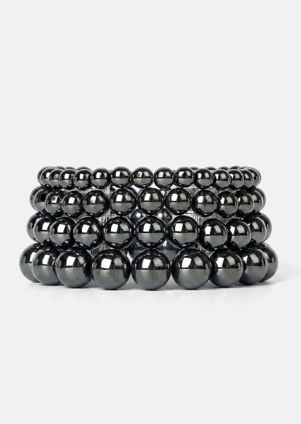 Beaded Bracelet Obsidian Flow