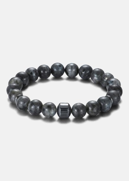 Beaded Bracelet Obsidian Charm