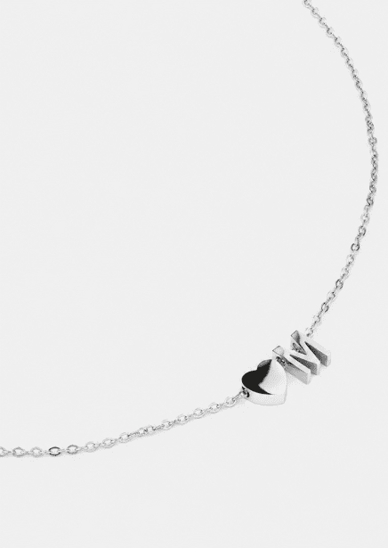 Necklace Heart Letter A-N - Silver Plated