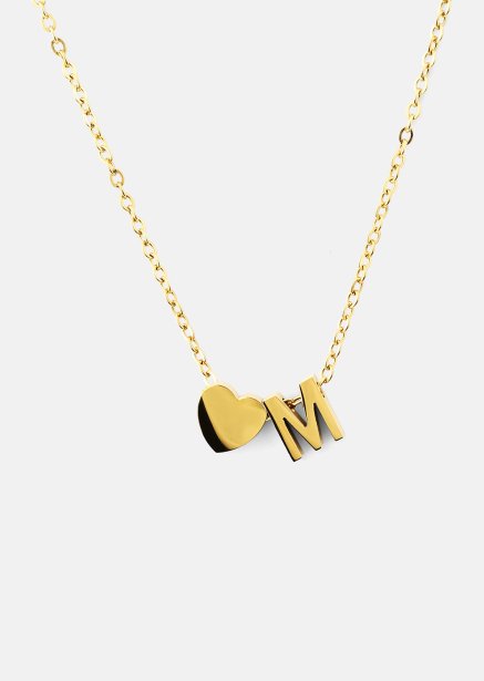 Necklace Heart Letter A-N - 18k Gold Plated