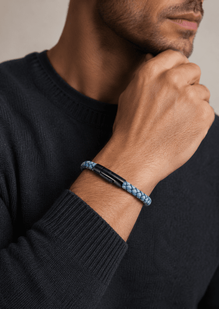 Leather Bracelet Ocean Weave