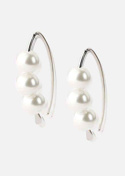 Earring Pearl Arc - Silver Plated