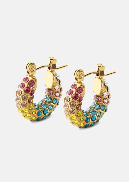 Colored Pearl Hoop Earrings - 18k Gold Plated