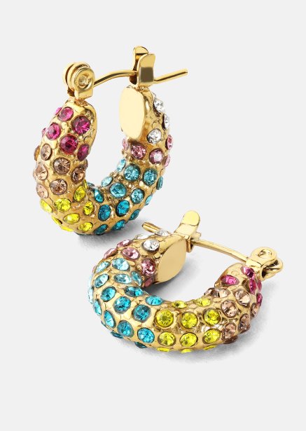 Colored Pearl Hoop Earrings - 18k Gold Plated