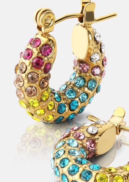Colored Pearl Hoop Earrings - 18k Gold Plated