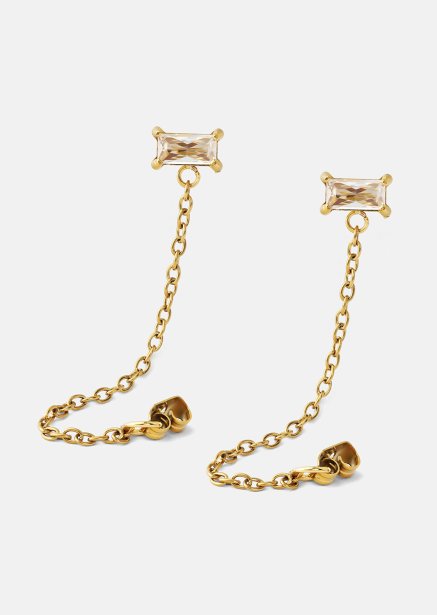 Earring Light Crystal Drip- 18k Gold Plated