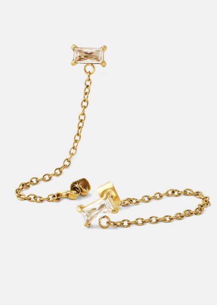 Earring Light Crystal Drip- 18k Gold Plated