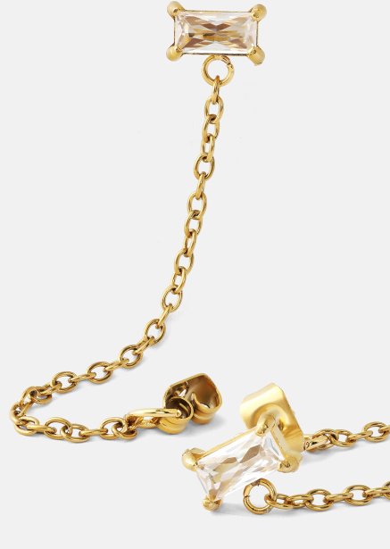 Earring Light Crystal Drip- 18k Gold Plated