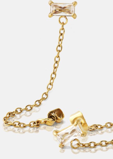Earring Light Crystal Drip- 18k Gold Plated