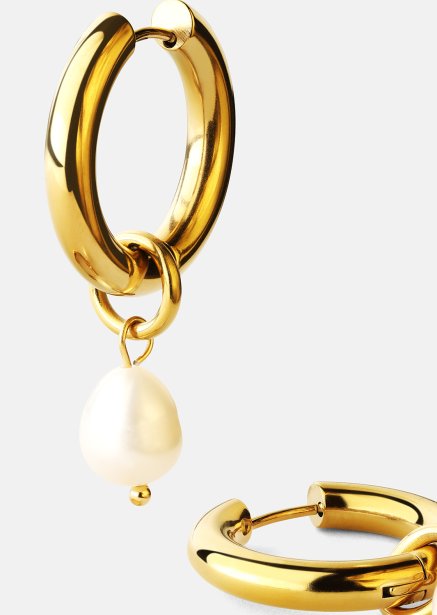 Earring Pearl Drop- 18k Gold Plated
