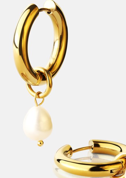 Earring Pearl Drop- 18k Gold Plated