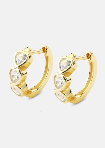 Earring Heart Hoops- 18k Gold Plated