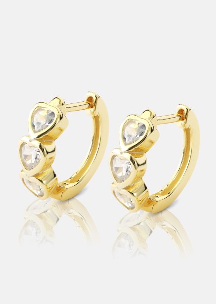 Earring Heart Hoops- 18k Gold Plated