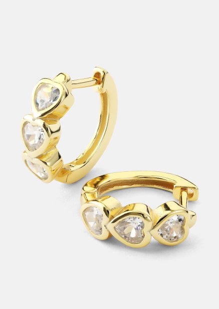 Earring Heart Hoops- 18k Gold Plated