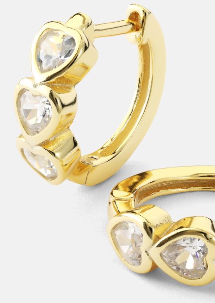 Earring Heart Hoops- 18k Gold Plated