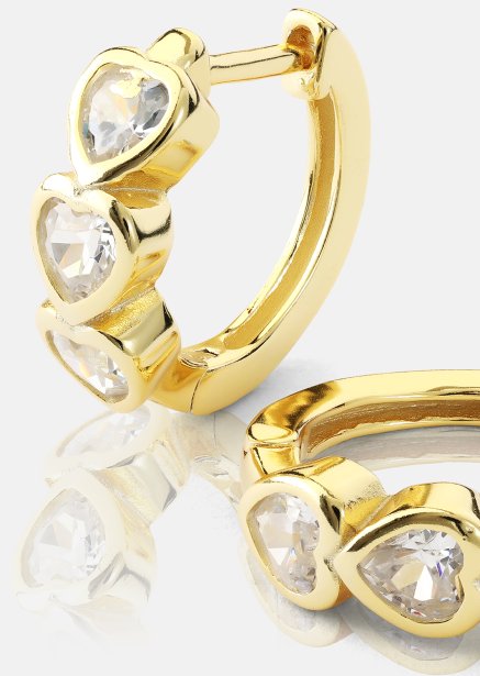 Earring Heart Hoops- 18k Gold Plated