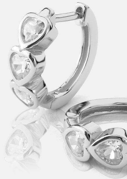Earring Heart Hoops- Silver Plated
