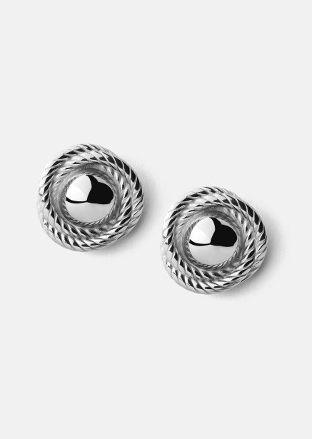 Earring Regal Twist - Silver Plated