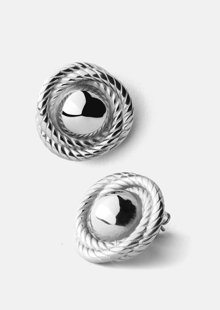 Earring Regal Twist - Silver Plated
