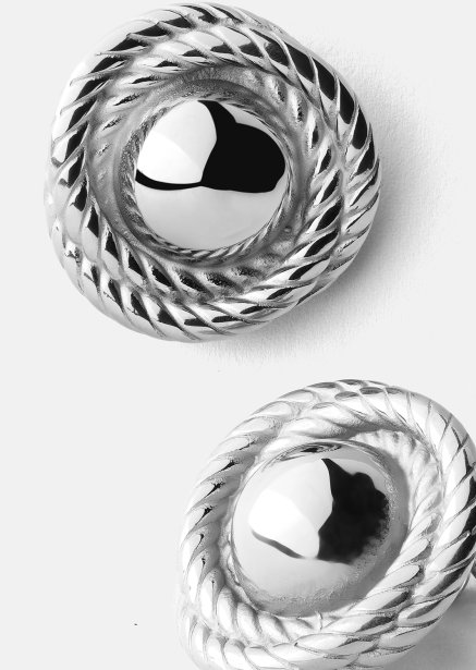 Earring Regal Twist - Silver Plated