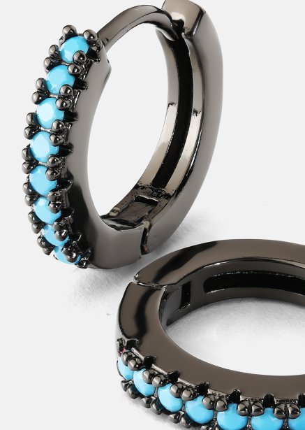 Earrings Aitana Blue - Chrome Plated