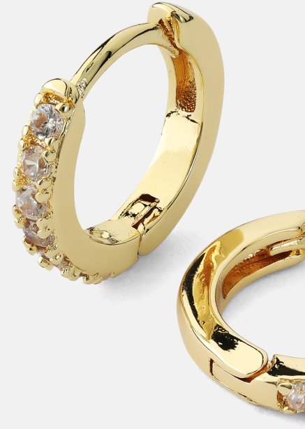 Earrings Crystal Hoops - 18k Gold Plated