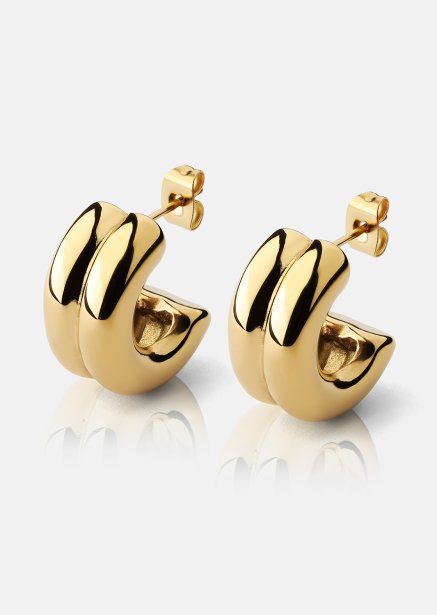 Earring Bold Curve - 18k Gold Plated