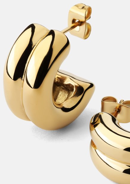 Earring Bold Curve - 18k Gold Plated