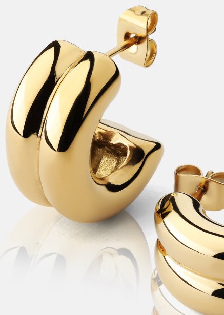 Earring Bold Curve - 18k Gold Plated