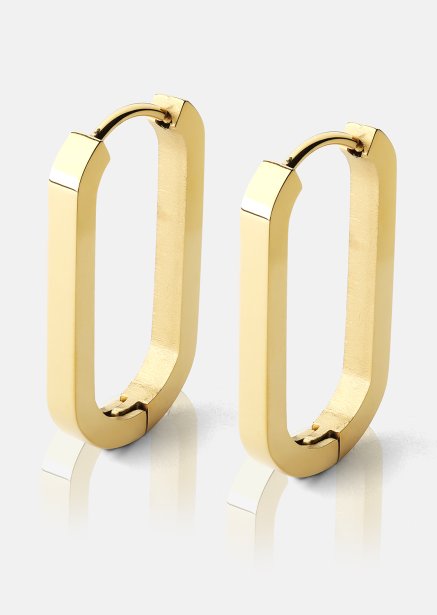 Earring Edge Hoops - 18k Gold Plated