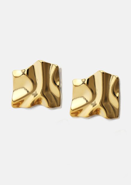 Earring Golden Ripple Studs - 18k Gold Plated