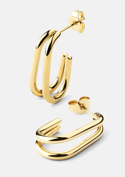 Earrings Loop Duo – 18k Gold Plated