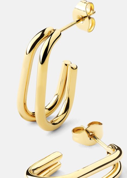 Earrings Loop Duo – 18k Gold Plated