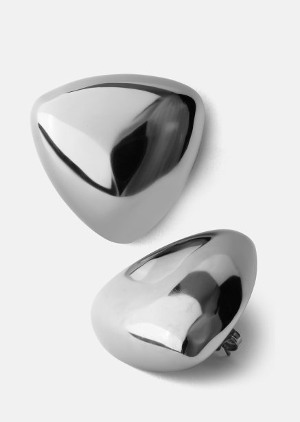 Earrings Bold Curve – Silver Plated