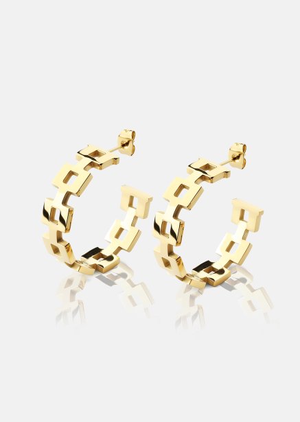 Earring GeoHoops - 18k Gold Plated