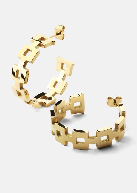 Earring GeoHoops - 18k Gold Plated
