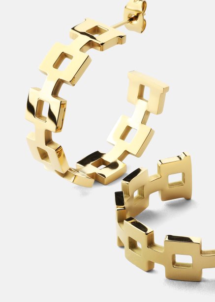 Earring GeoHoops - 18k Gold Plated