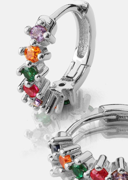 Earring Multicolor Shine- Silver Plated