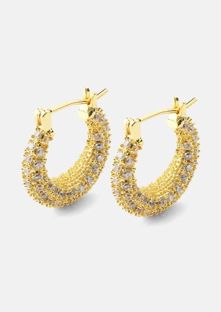 Earring Crystal Circle - 18k Gold Plated