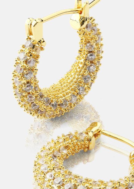 Earring Crystal Circle - 18k Gold Plated