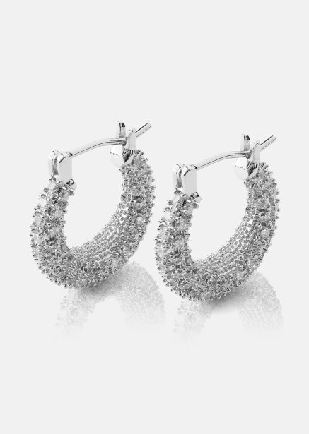 Earring Crystal Circle - Silver Plated