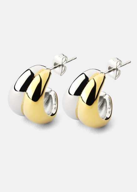 Earrings Dual Wave - 18k Gold Plated