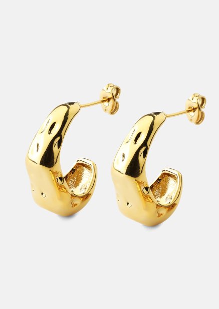 Earrings Molten Hoop – 18k Gold Plated