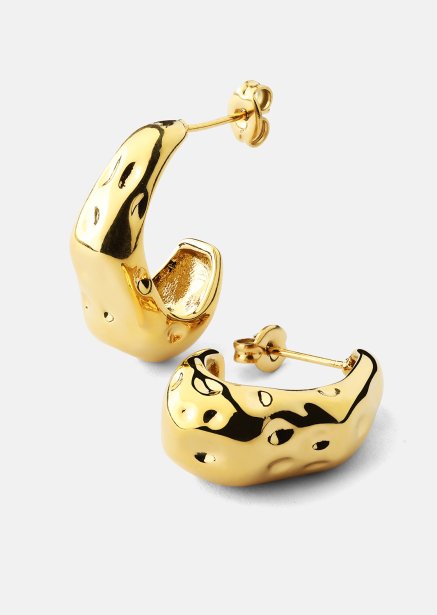 Earrings Molten Hoop – 18k Gold Plated