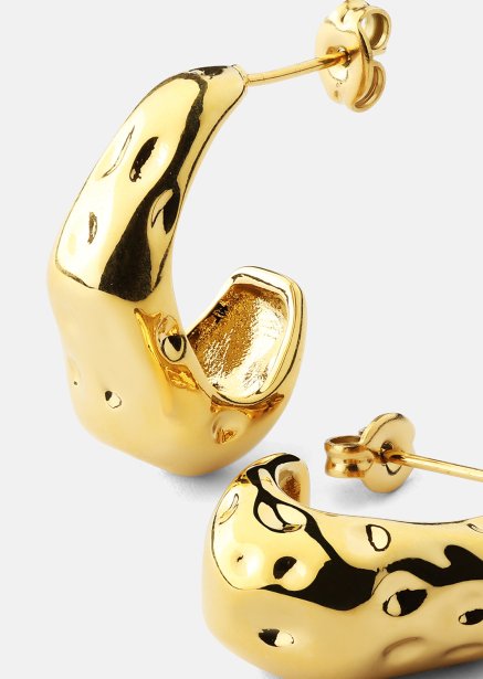 Earrings Molten Hoop – 18k Gold Plated