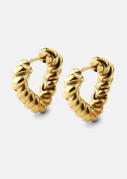 Earrings Twisted Heart – 18k Gold Plated