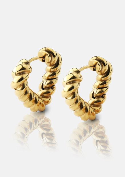 Earrings Twisted Heart – 18k Gold Plated