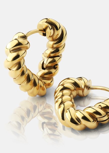 Earrings Twisted Heart – 18k Gold Plated